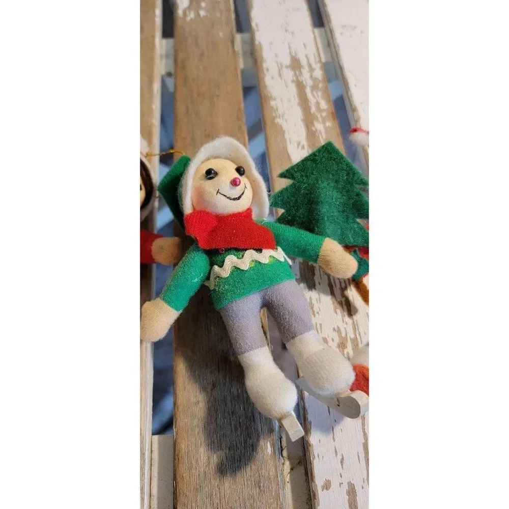 Handmade‎ skating elf kid boy girl doll ornament xm